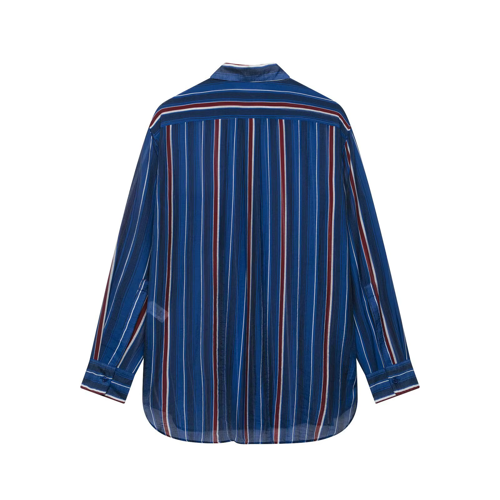 Chemise rayée ample à manches longues pour femme – Nouvelle collection printemps – Confortable et décontractée en fibre de polyester – Style basique pour le quotidien et la mode