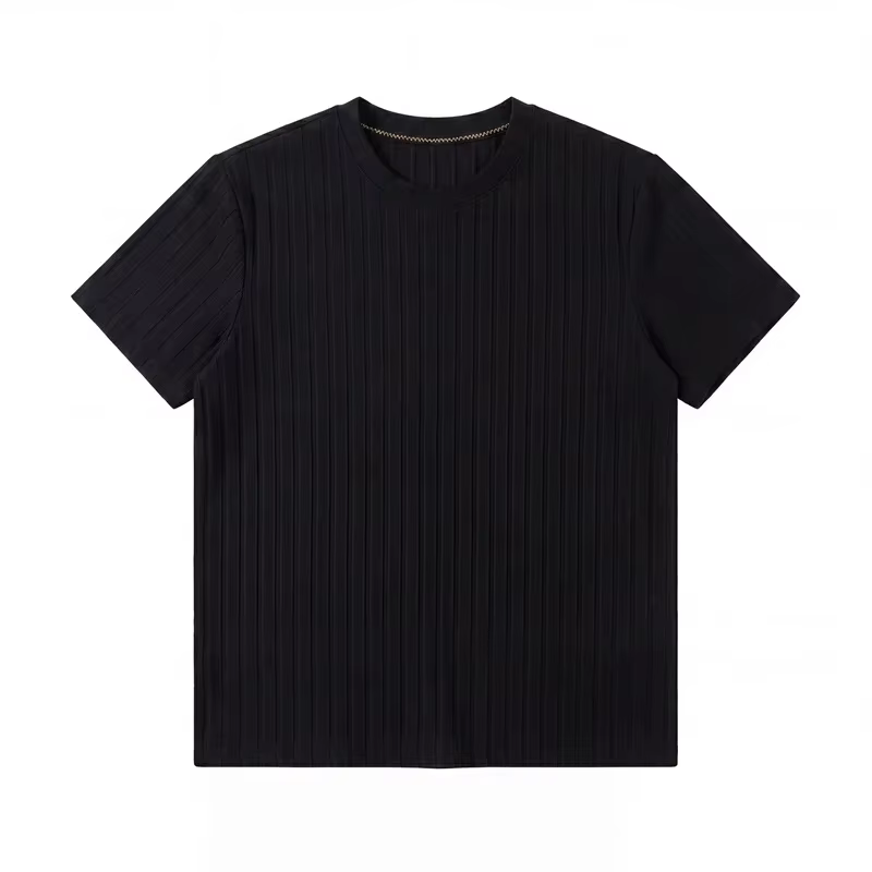 T-shirt à manches courtes en tricot côtelé pour hommes