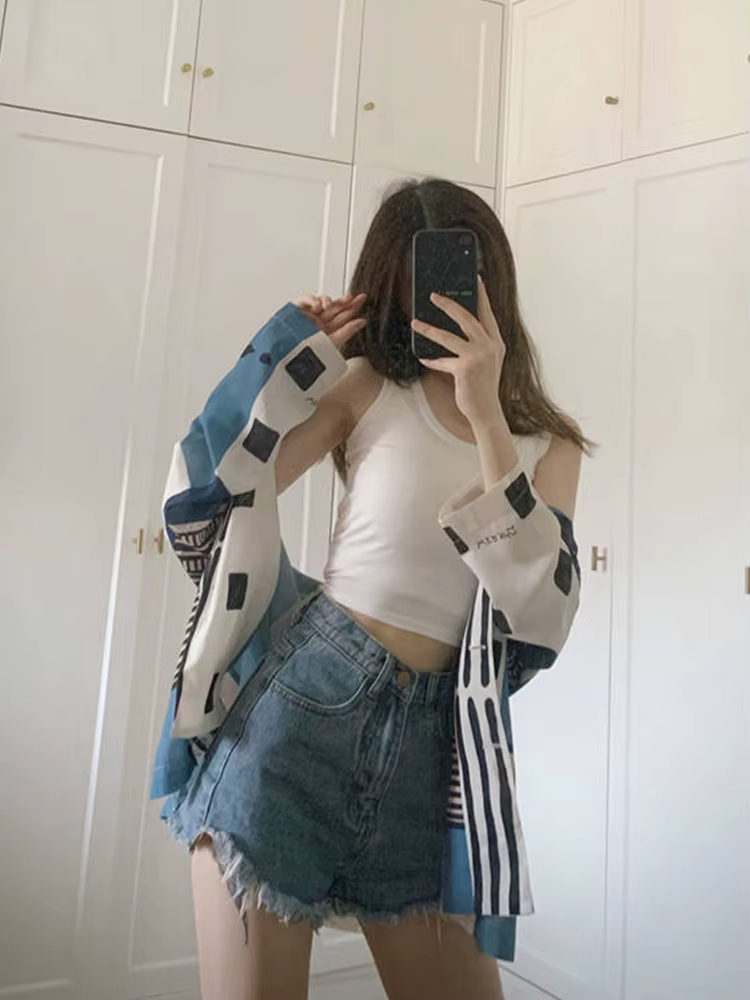 T-shirt blanc à col rond pour femmes
