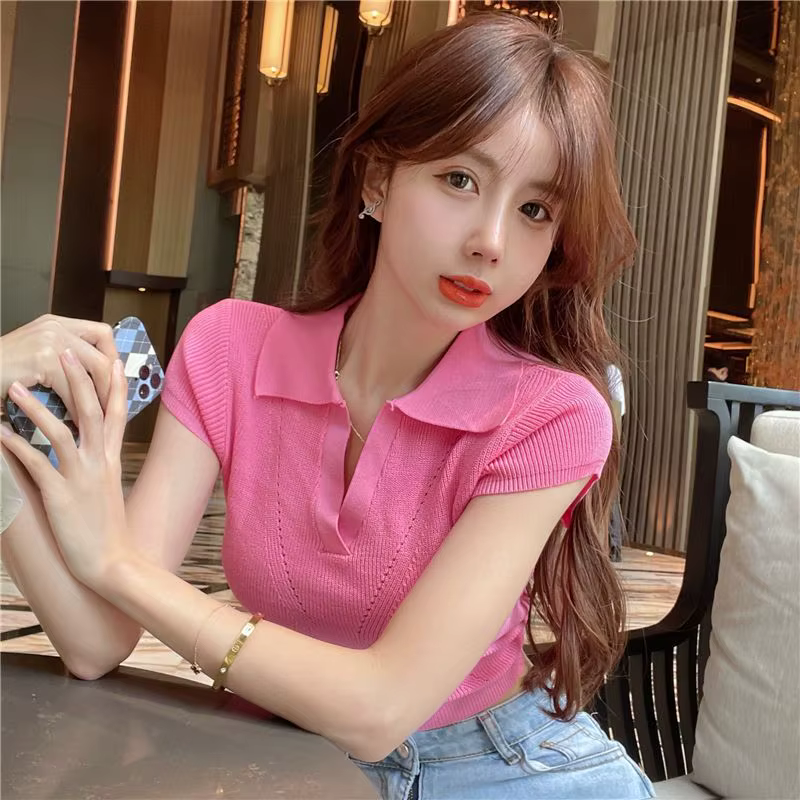 Polo Slim Neck Sexy Blouse pour femme