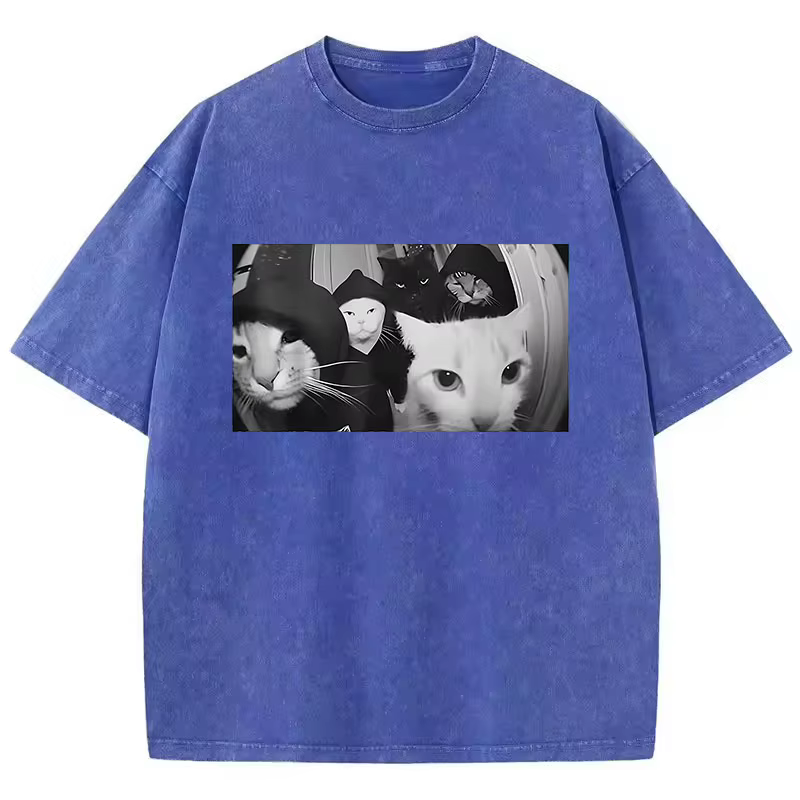 T-shirt tendance vintage délavé 100% coton