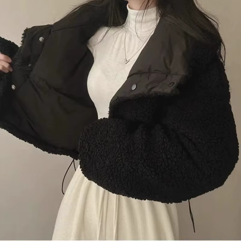 Veste d'hiver en coton pour femme, manteau polyvalent, slim, manches longues, revers court, chaud, épais, Vintage, nouveau, confortable et polyvalent