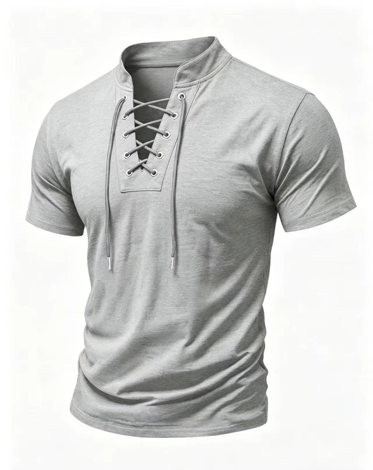 T-shirt à manches courtes à lacets pour hommes