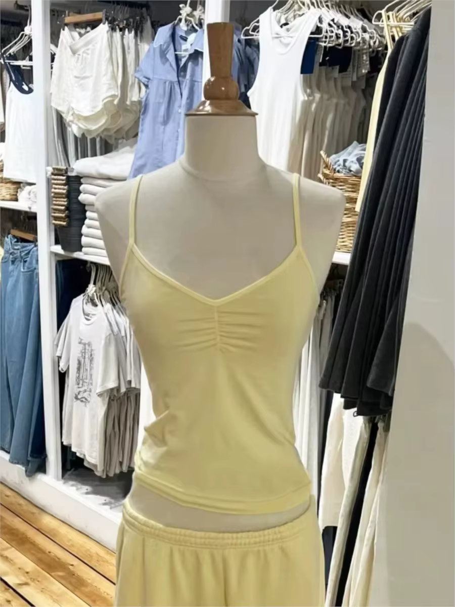 Débardeur noir pliable jaune pour femmes