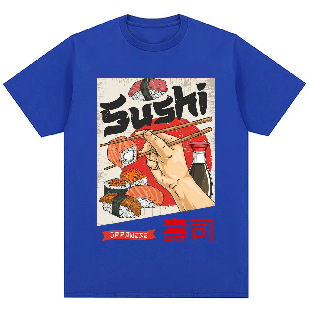 T-shirts graphiques amusants sur le thème du sushi japonais pour hommes et femmes