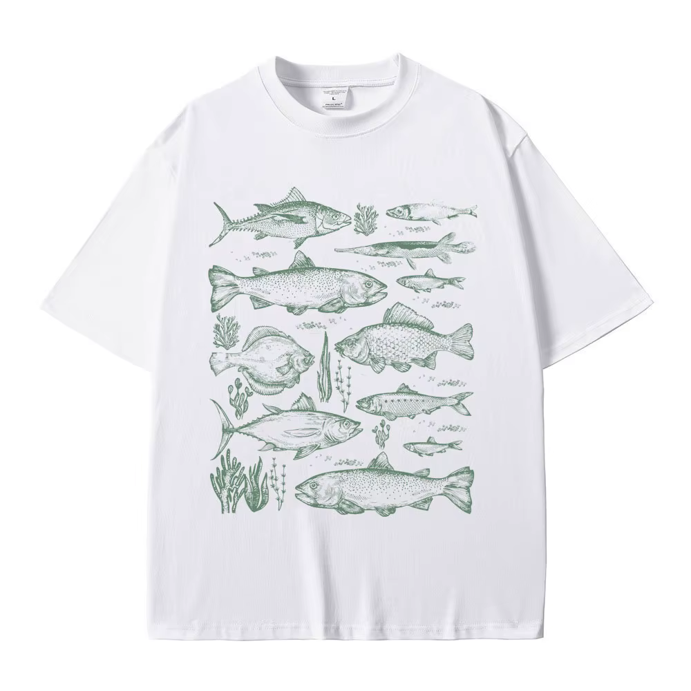 Poisson tatouage Style T-shirt pêche drôle Meme graphique T-shirts hommes décontracté coton Vintage à manches courtes