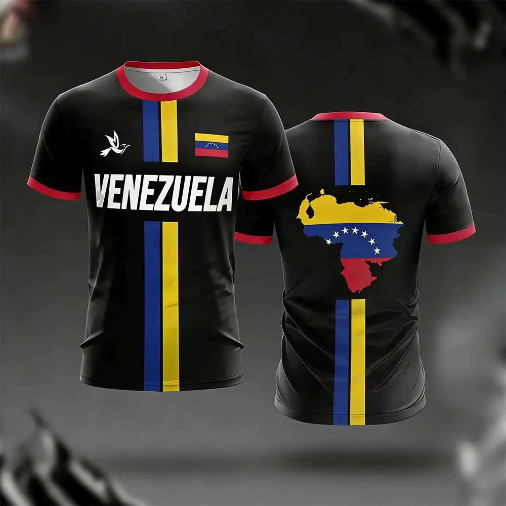 Venezuela maillot de Football t-shirts nouvelle mode à manches courtes drapeau du Venezuelan impression 3D t-shirt