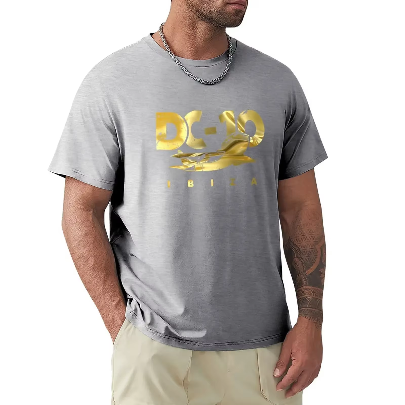 T-Shirt DC10 Bar Club IBIZA MODEL noir Vintage Gold