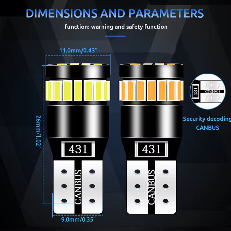 2x W5W T10 21SMD Led Ampoules Canbus Voiture Intérieur Ampoules Parking Position Lampe Carte Dôme Lampes de Lecture