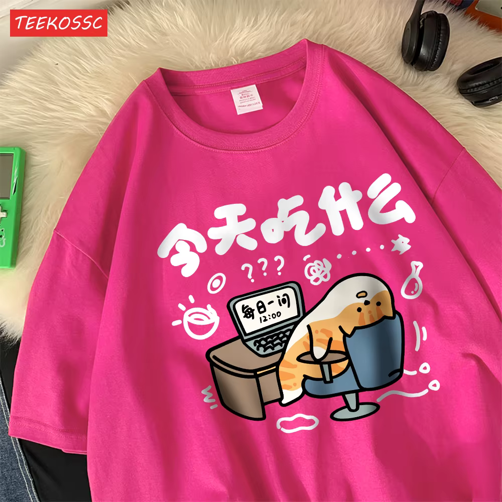 Drôle bande dessinée chat coton femmes T-Shirts dessins animés imprime