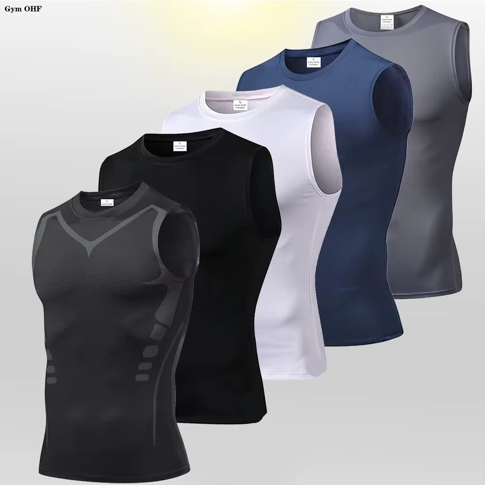 Hommes séchage rapide course T-Shirts Compression gilet sans manches séchage rapide Jersey chemise d'entraînement gymnase hommes débardeur