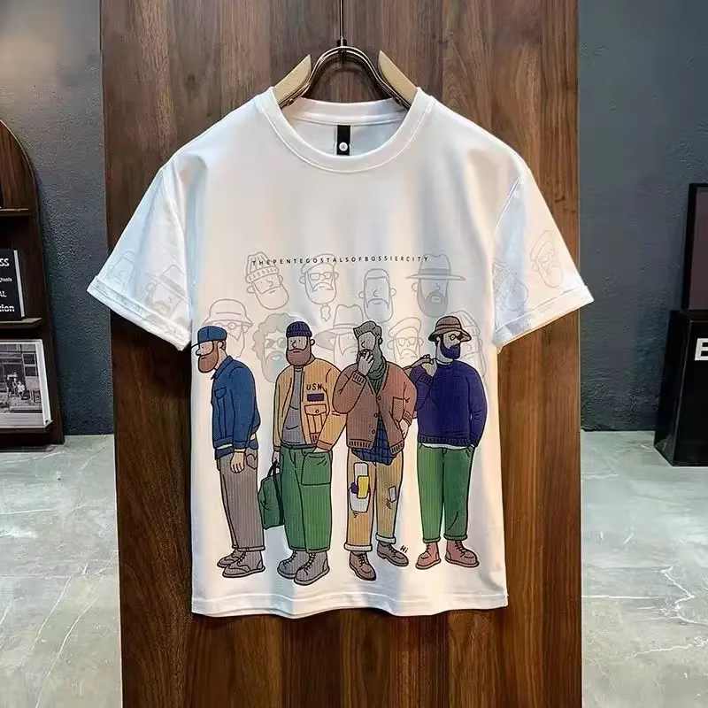 T-shirt vert Kpop pour hommes