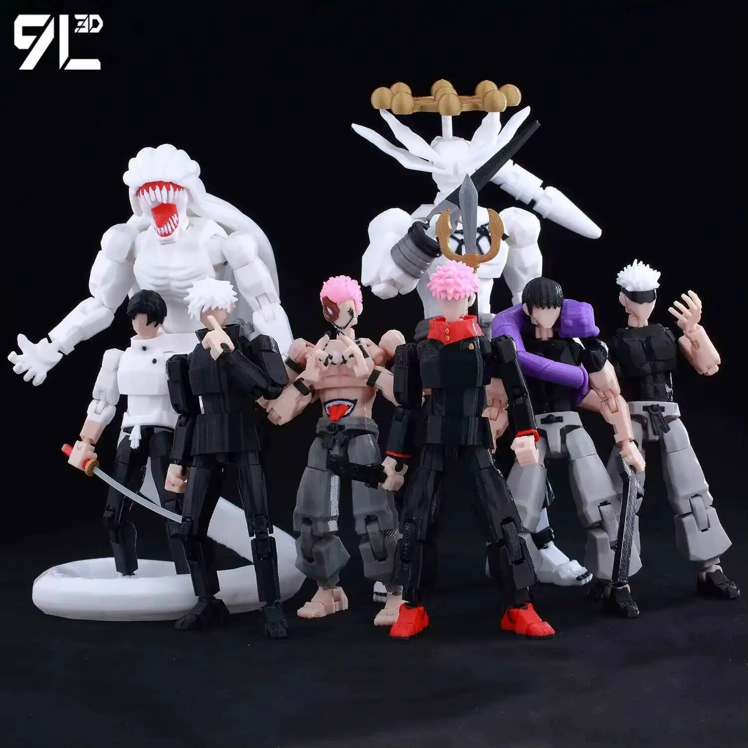 9L3D imprimé Anime Jujutsu Kaisen Sukuna Yuji Yuta Satoru Gojo chanceux factice 13 mobile Shapeshift figurines d'action Mannequin jouets