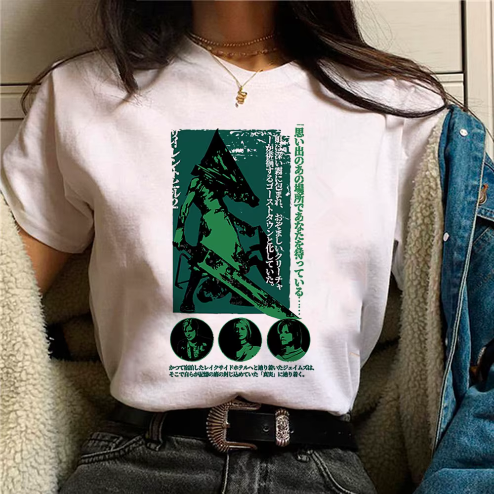 Silent Hill haut femmes Y2K anime japonais t-shirt fille années 2000 y2k vêtements