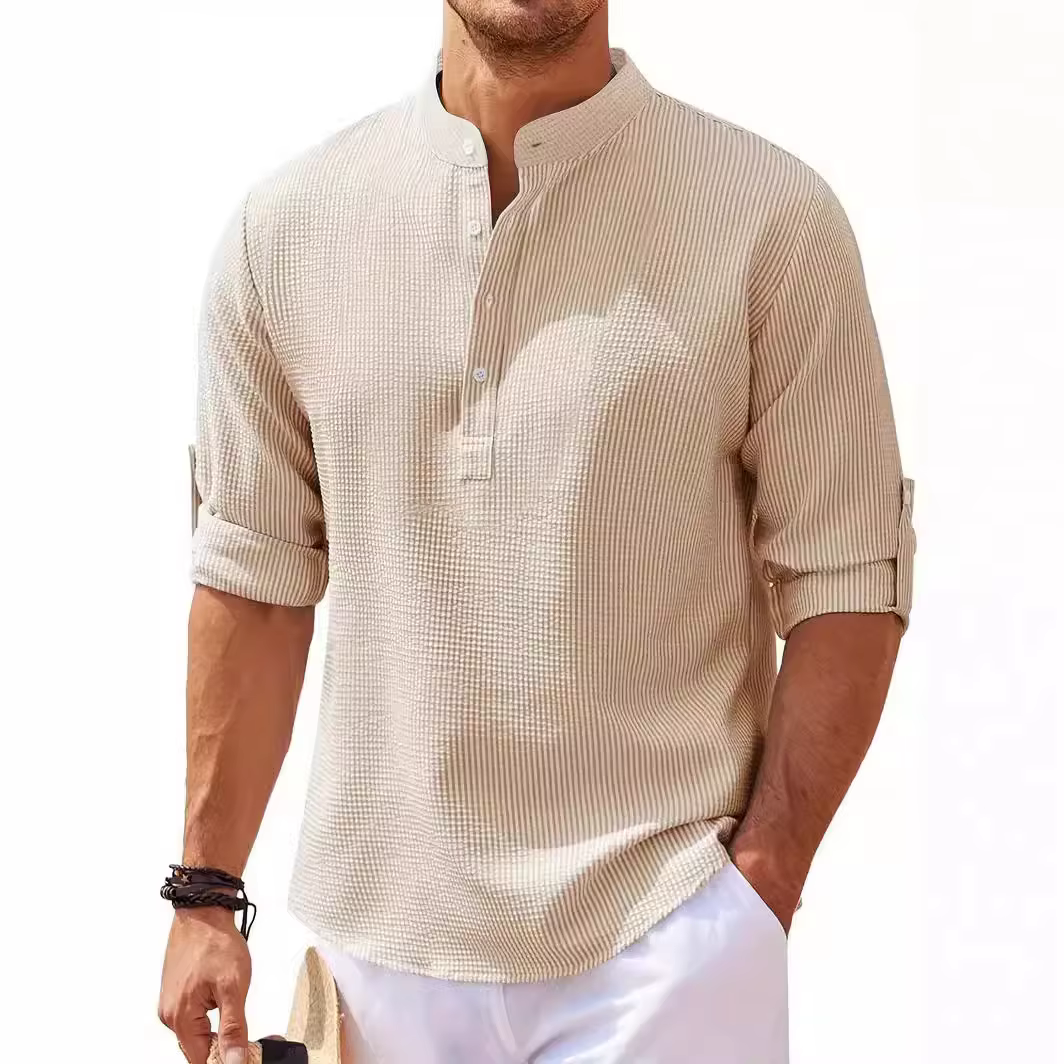 Chemise à carreaux à manches longues pour hommes