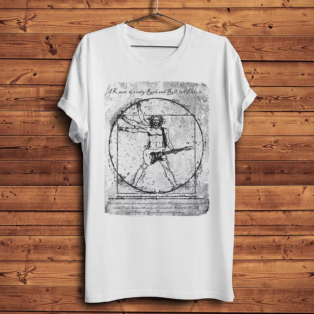 JEVitruvian-T-shirt unisexe rétro et artistique pour homme