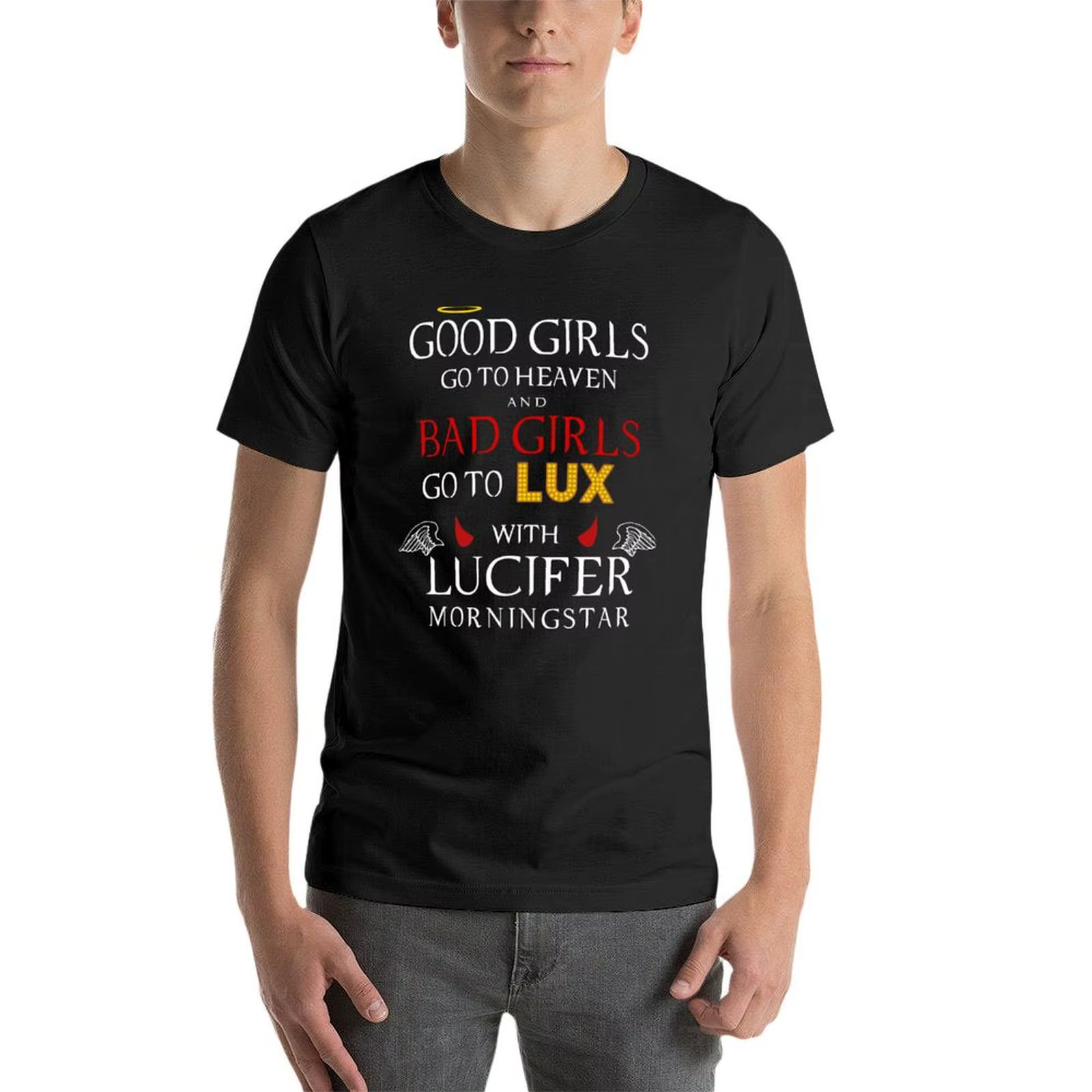 Lucifer-T-shirt avec citation humoristique pour hommes