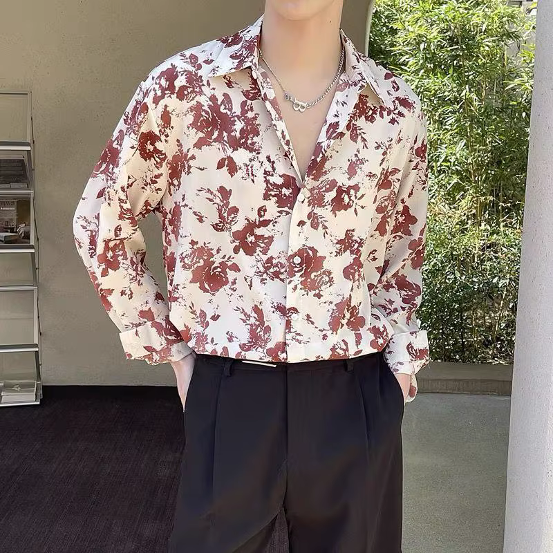 Chemise à fleurs pour hommes