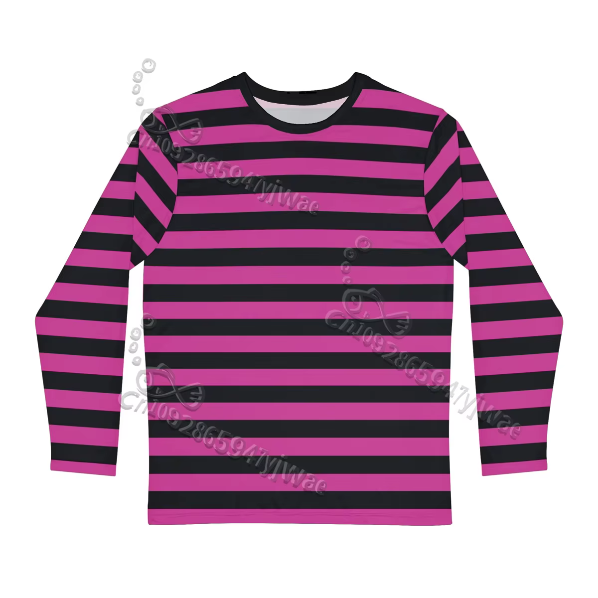 T-shirt à manches longues rayé style gothique français, col rond, décontracté, streetwear, polyvalent, pour le quotidien, printemps, enfant et adulte