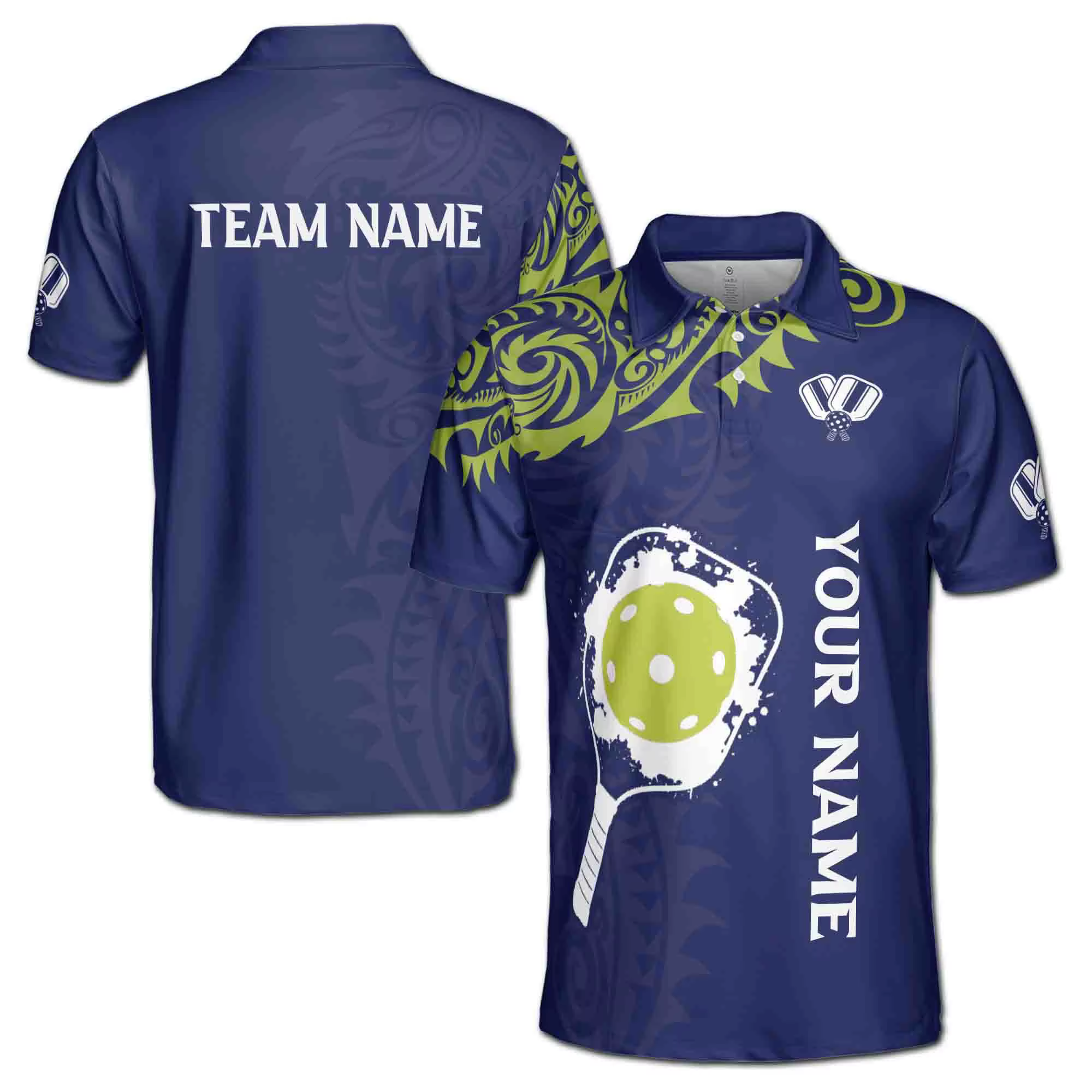 Polo de pickleball personnalisé avec nom
