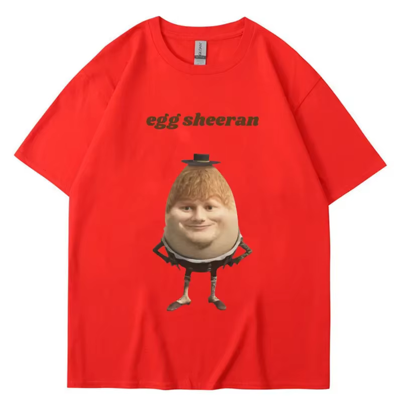 Streetwear drôle oeuf Ed Sheeran Meme graphique t-shirt respirant décontracté à manches courtes hommes femmes t-shirts surdimensionné cadeau
