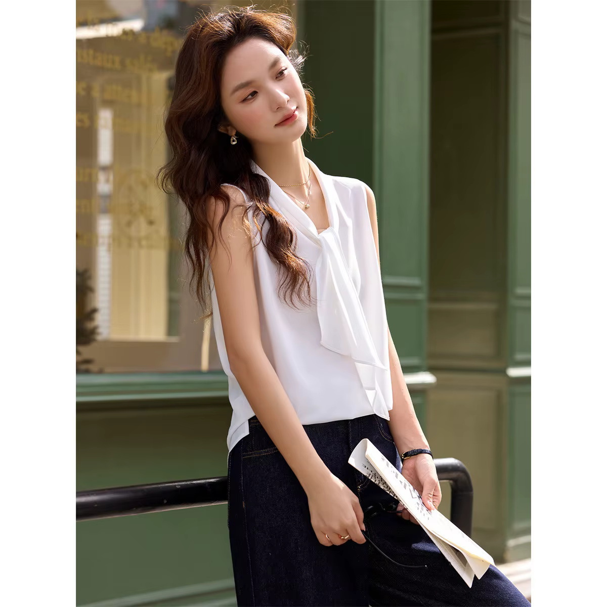 Chemisier sans manches blanc VIMLY pour femme