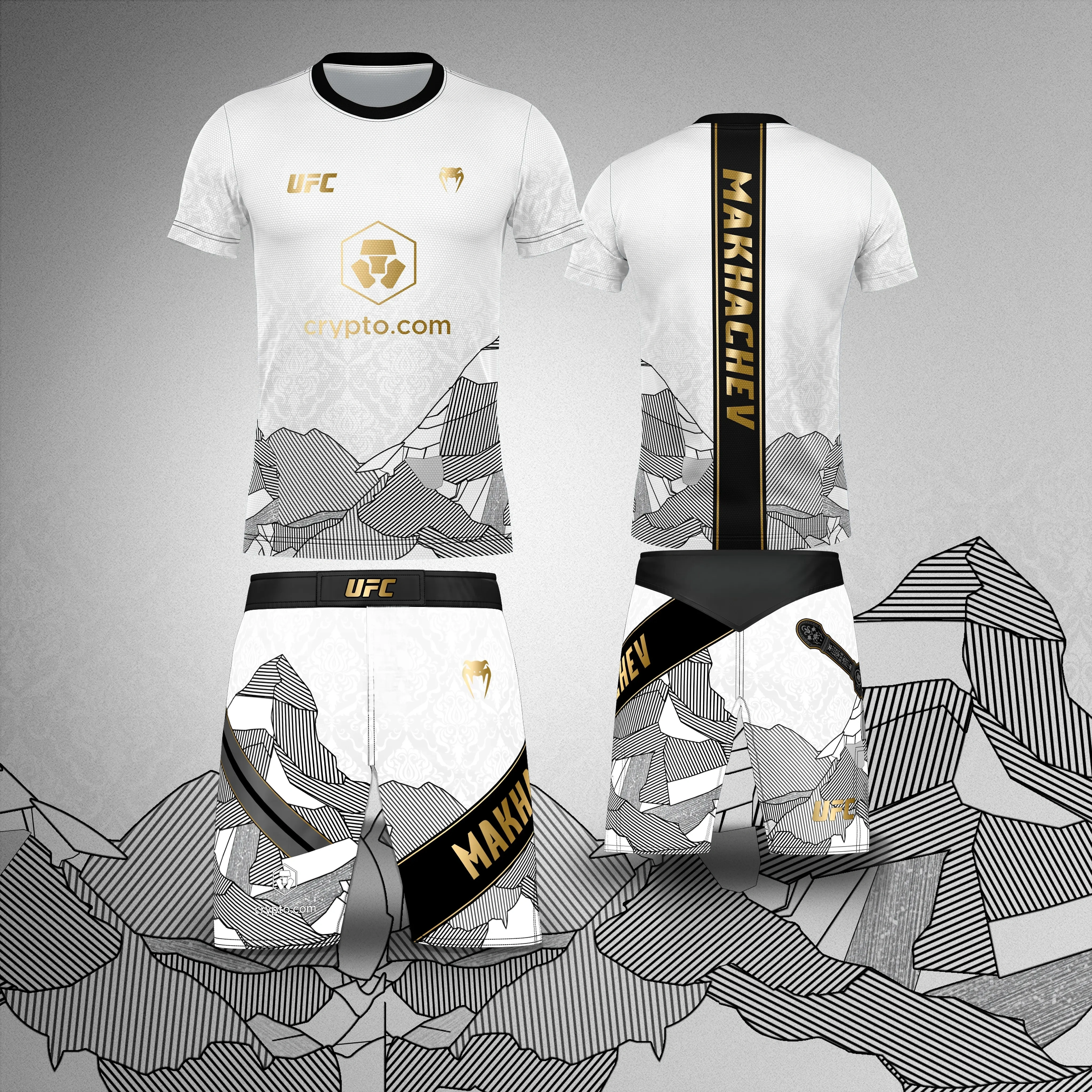 Ensemble de t-shirt et short UFC Top Fighters Islam Makhachev Combat Fighting Event