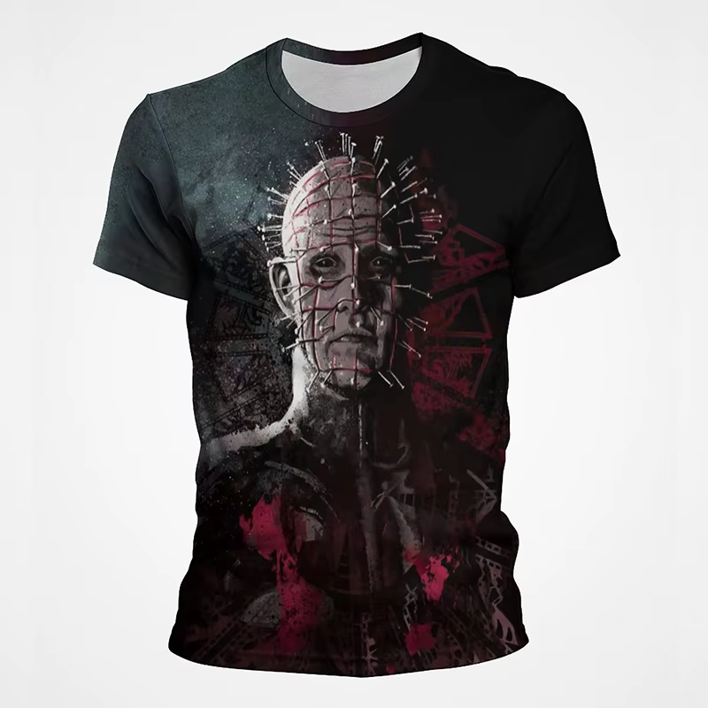 Film d'horreur Hellraiser 3D imprimé T-Shirts hommes femmes décontracté mode surdimensionné à manches courtes t-shirt