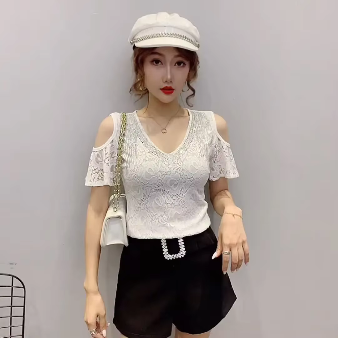 T-shirt à paillettes pour femmes