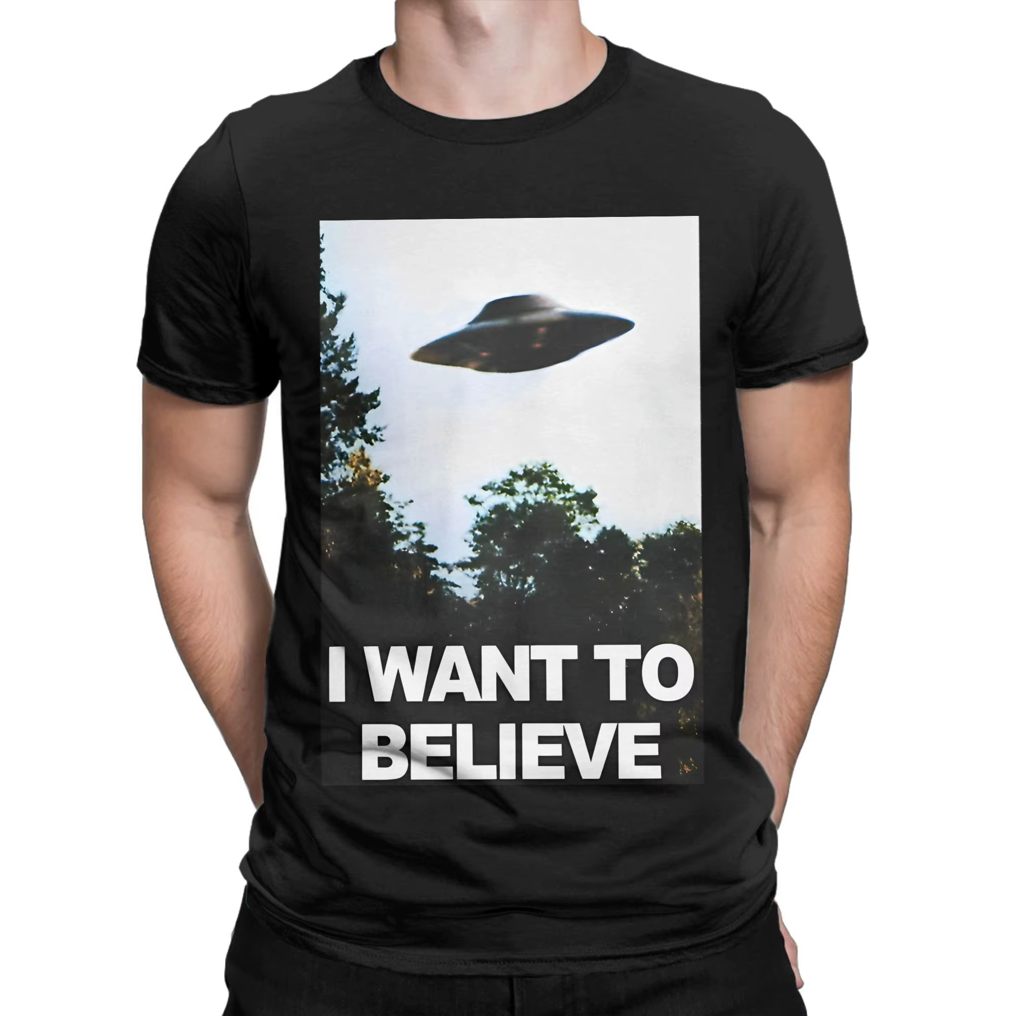 The X Files film T-Shirts hommes je veux croire nouveauté 100% coton t-shirt col rond manches courtes