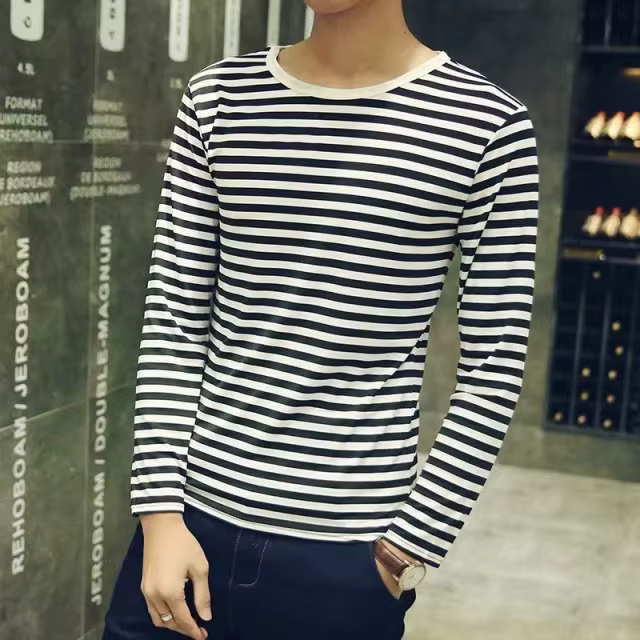 T-shirt Rayé à Manches sulfpour Homme