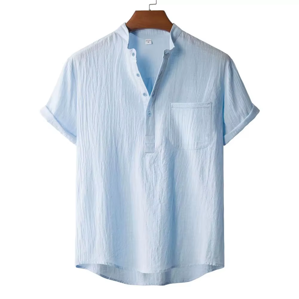 T-shirt d'été en coton et lin pour hommes