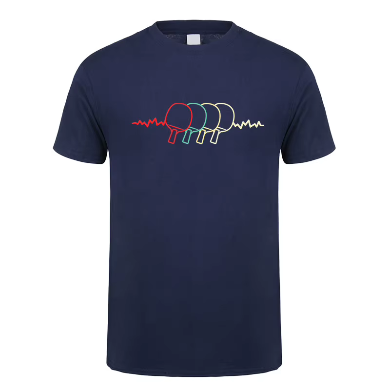 Heartbeat T Shirt Hommes À Manches Courtes Coton Tennis De Table Économie Homme Vêtements Tees Y-TP-013