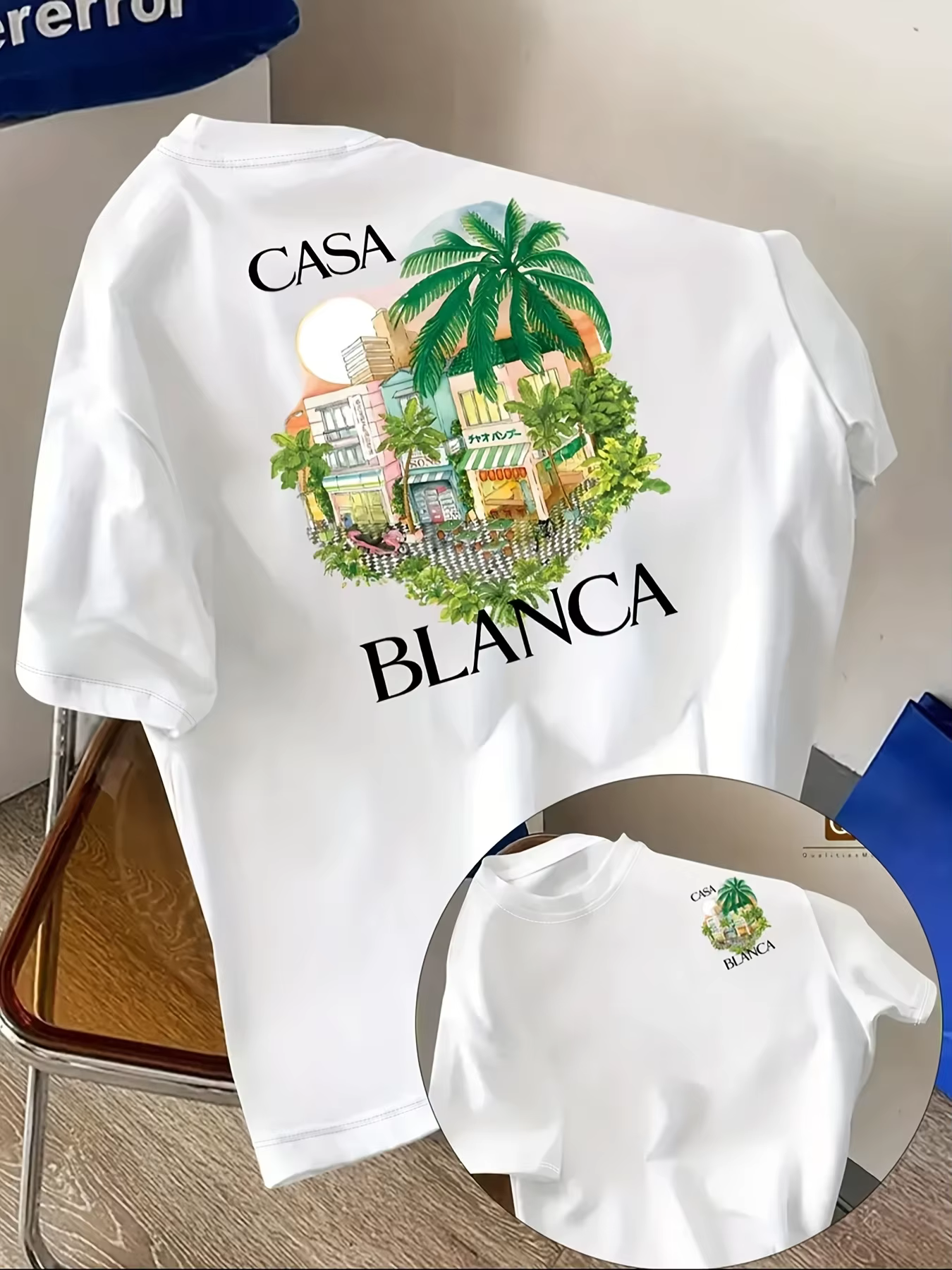T-shirt pour homme Casa Blanca Tropical Street Print
