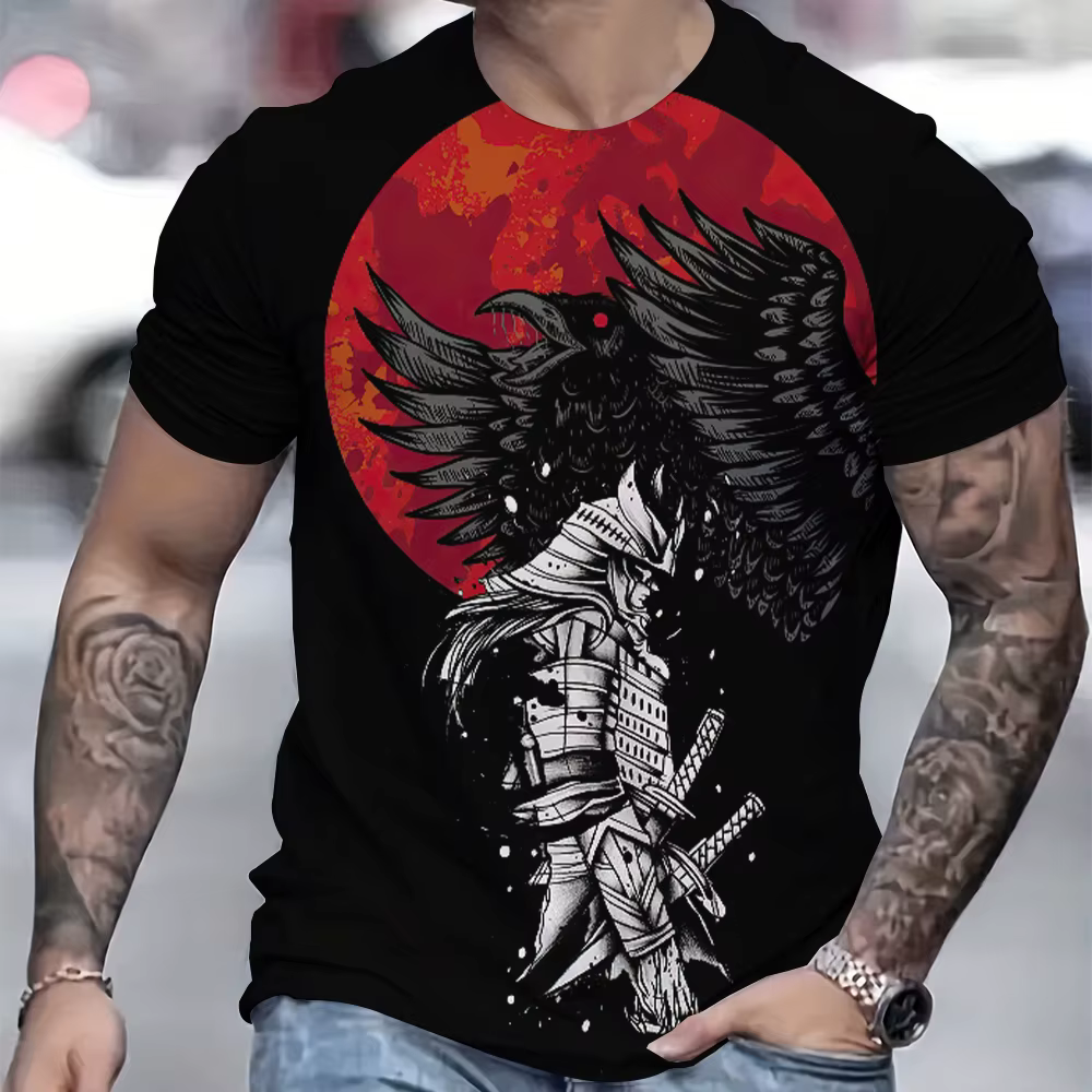 T-Shirt à Manches Courtes et Col Rond pour Homme