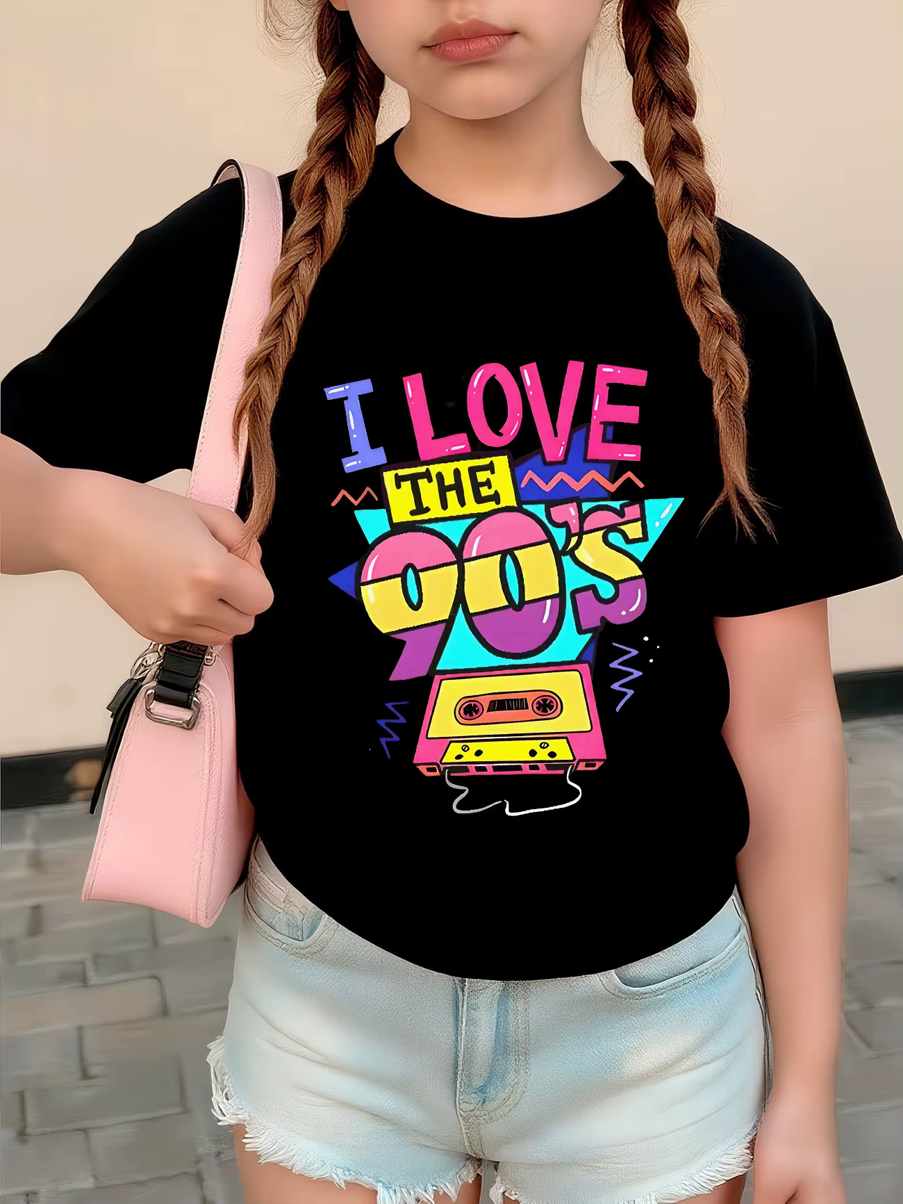 T-shirts vintage amusants « I Love The 90s » à manches courtes Y2K pour enfants