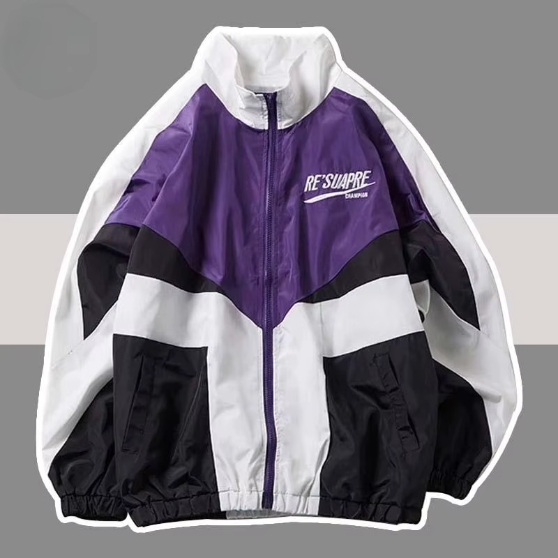 Printemps automne veste universitaire hommes Patchwork broderie Bomber