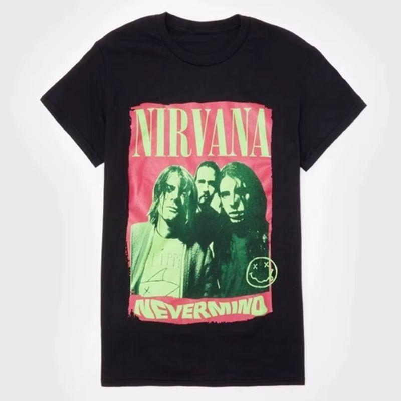 T-Shirt classique avec Logo du groupe de rock Nirvana