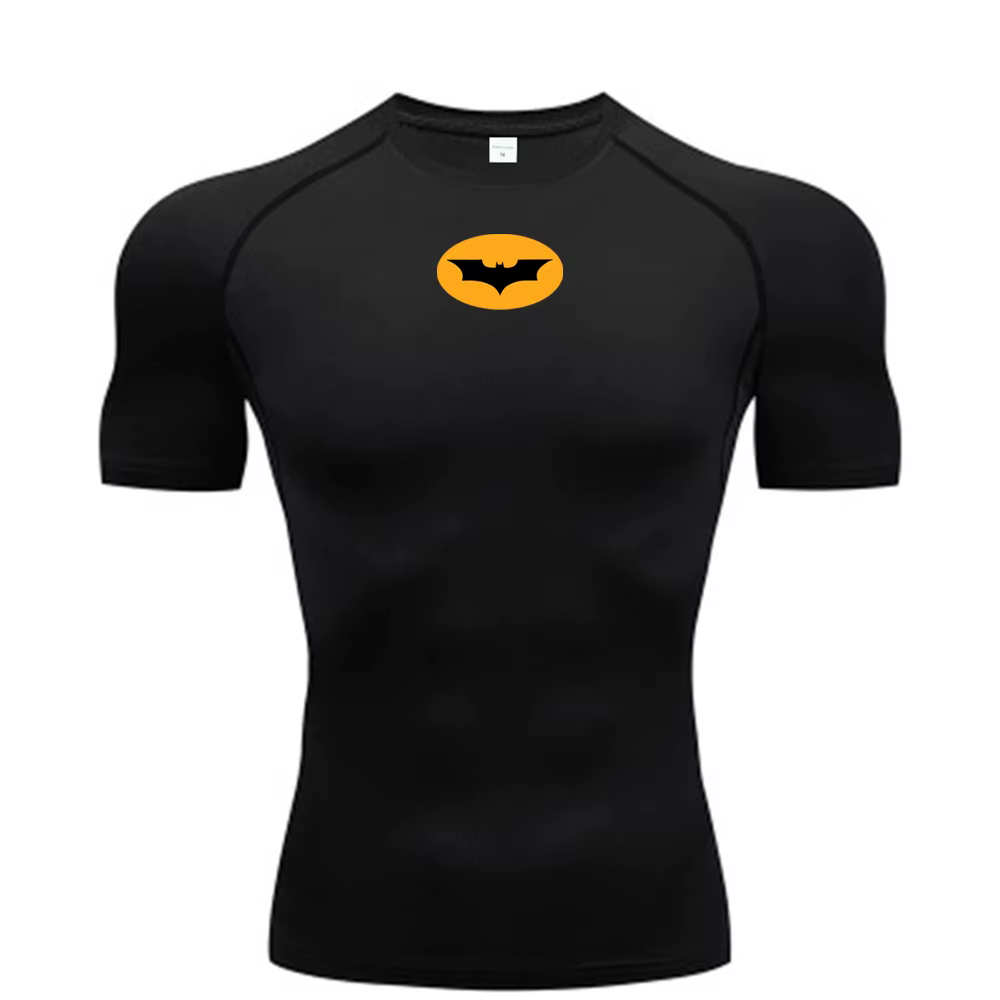 T-shirts de compression à motif chauve-souris pour hommes