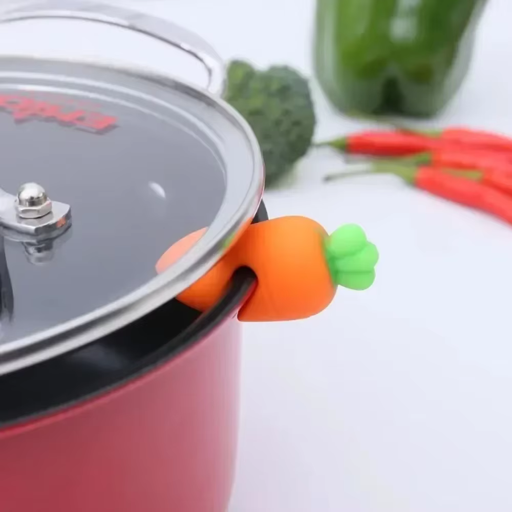 Couvercle de pot jetable en silicone anti-déversement, petite belle carotte mignonne créative, pot de marijuana, gadget amusant pratique pour la cuisine, 1 pièce