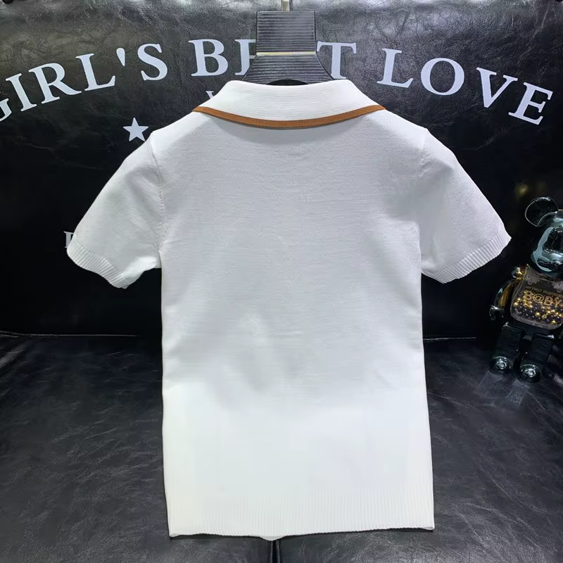 Polo tricoté à manches courtes pour hommes
