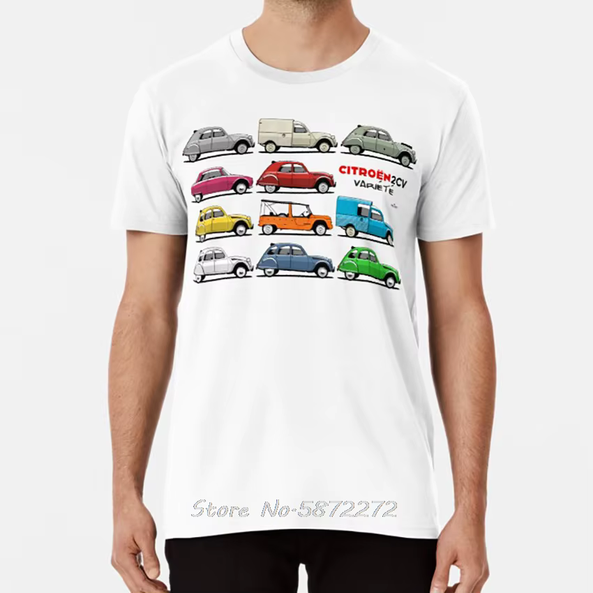 Variété T-Shirt citroën 2cv Deux Chevaux Deuxchevaux Type Az Charleston