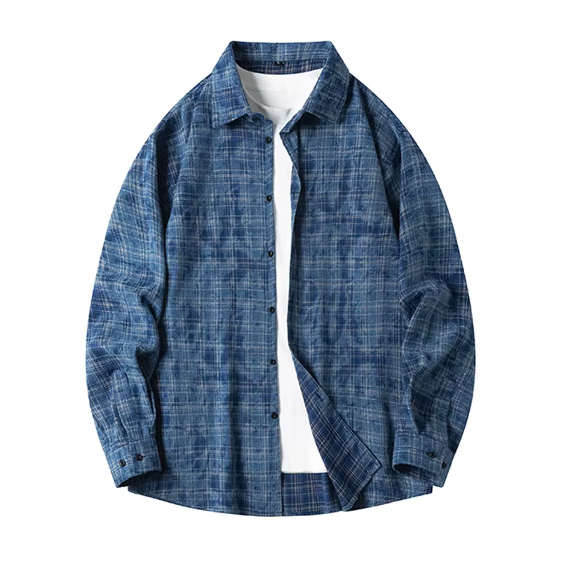 Chemise à col à revers rétro pour hommes