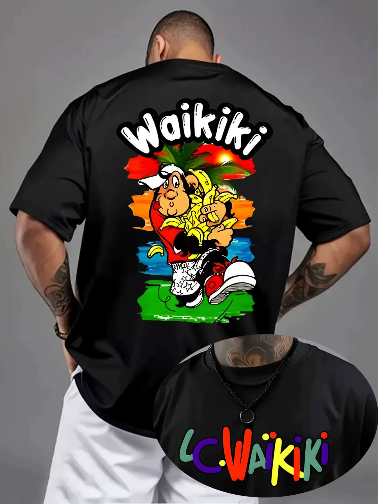 T-shirt en coton pour hommes Waikiki T-shirts graphiques de Surf hawaïen