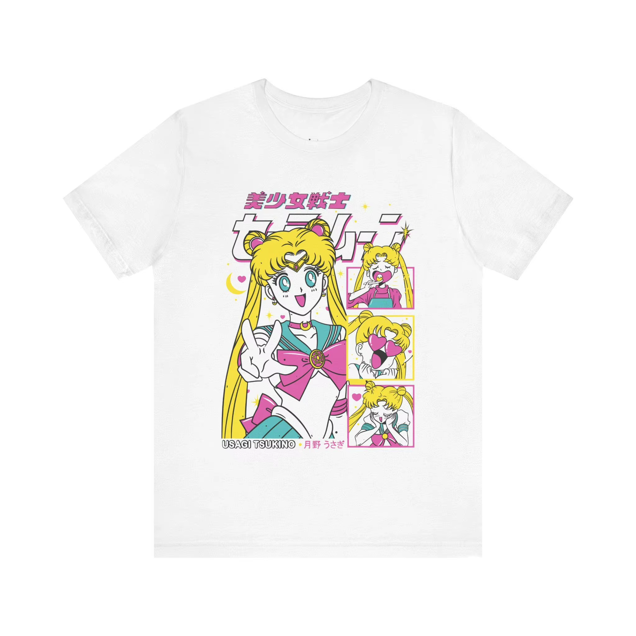 T-shirt graphique rétro Sailor Moon des années 90, t-shirt d'été unisexe en coton ample et respirant