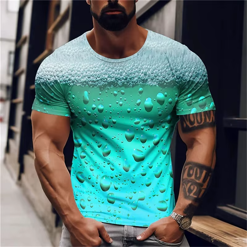 T-shirt imprimé 3D bière pour hommes