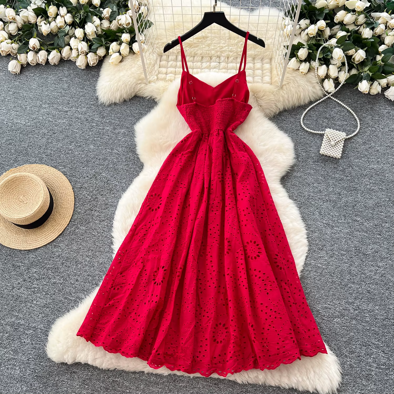 Chic Sexy sans manches fée a-ligne été femmes Boho robe d'été