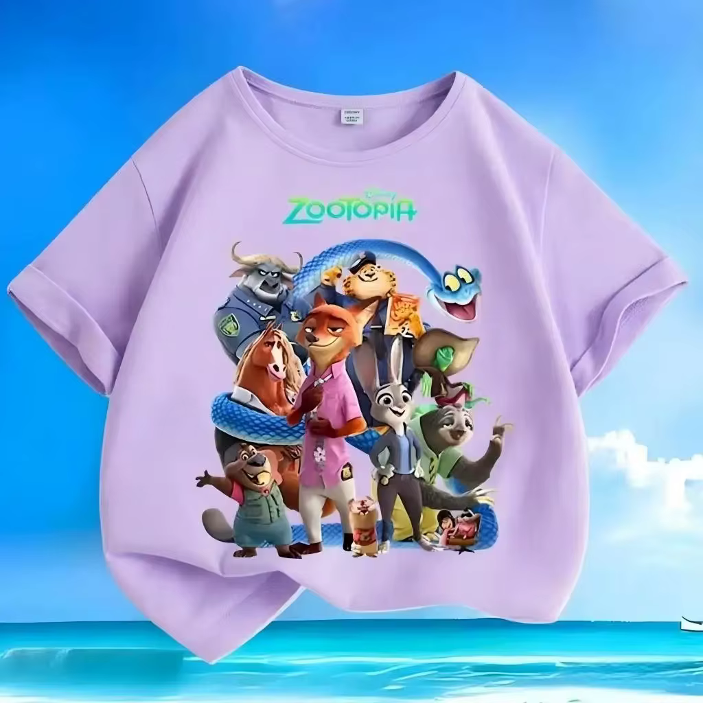 T-shirt pour enfants, design de dessin animé Zootopia