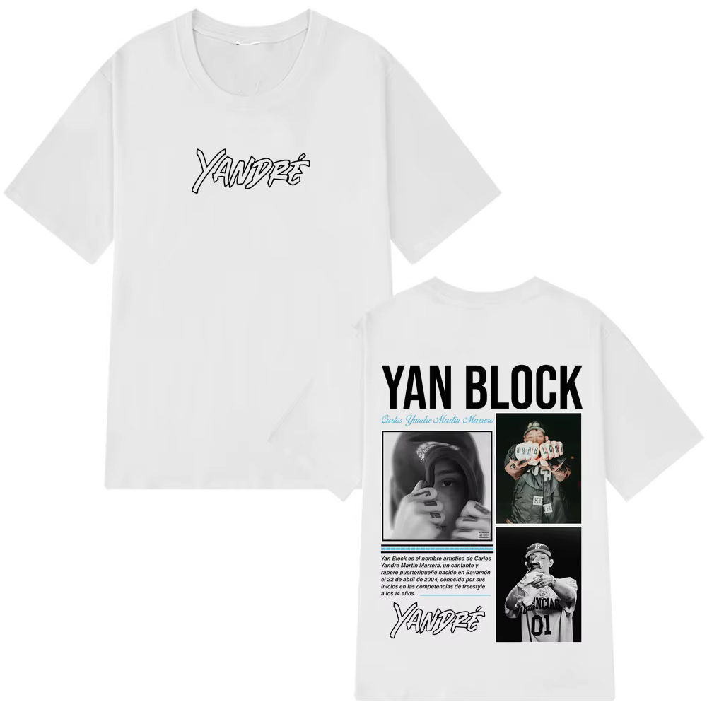 Rappeur Yan Block Album 2025 T-shirt graphique hommes femmes mode T-shirts décontracté coton surdimensionné Hip-hop