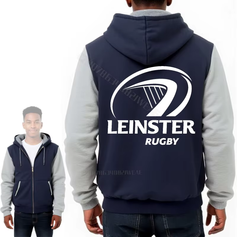 Streetwear hommes sweats à capuche pull à capuche Leinster Rugby Logo sur sweat à capuche voyage classique grande taille sweat à capuche Vintage imprimé